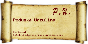 Poduska Urzulina névjegykártya